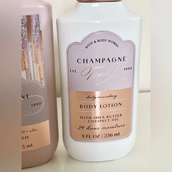 Bath & Body Works Champagne Toast Body Wash & Lotion Full Size Set with Tote - Picture 8 of 11